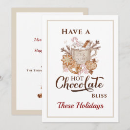 Tarjeta de Navidades beiges modernos con chocolate