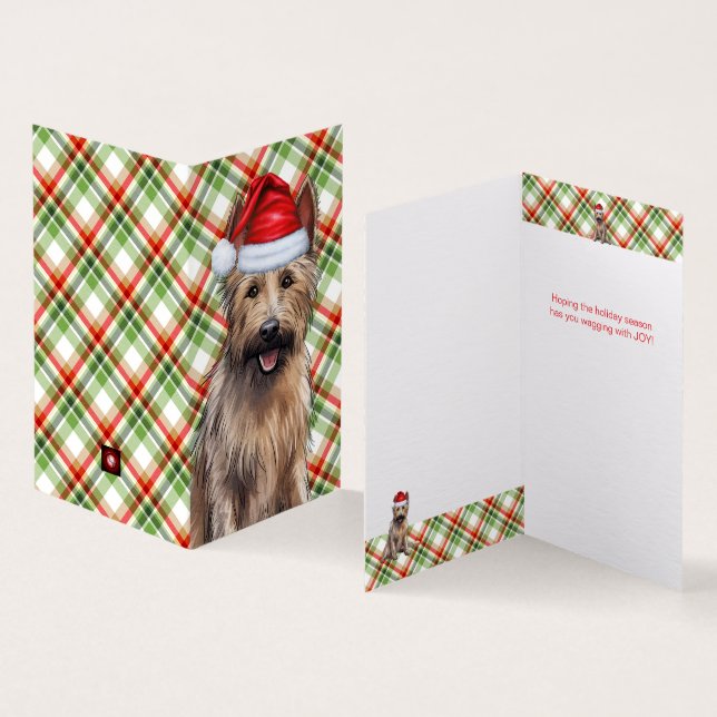 Tarjeta de Navidades Berger Picard Dog Holiday Pla (Interior y exterior)