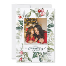 Tarjeta de Navidades Berry de invierno suave