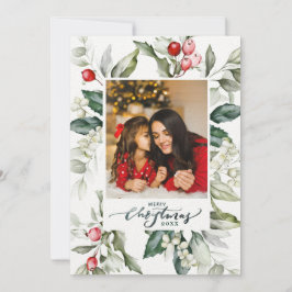 Tarjeta de Navidades Berry de invierno suave