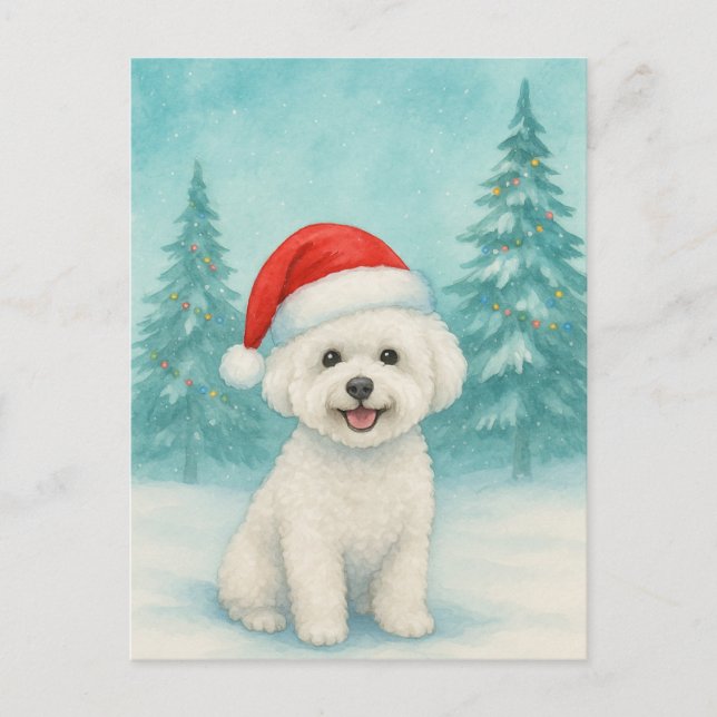 Tarjeta de Navidades Bichon Frise - Tarjeta de vac (Anverso)