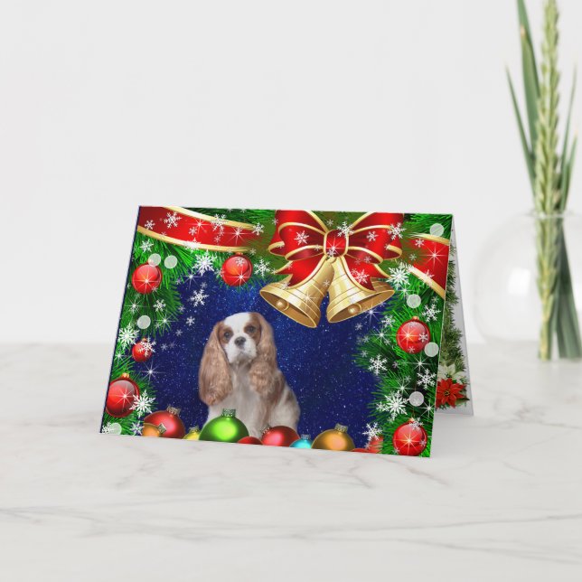 Tarjeta de Navidades Blenheim Cavalier (Anverso)