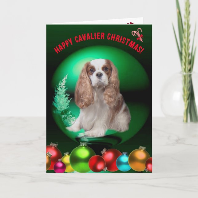 Tarjeta de Navidades Blenheim Cavalier (Anverso)