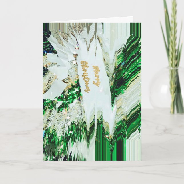 Tarjeta de Navidades Bling Green y Gold (Anverso)