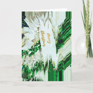 Tarjeta de Navidades Bling Green y Gold