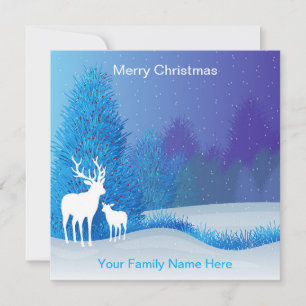 Tarjeta de Navidades Blue Elk Deer Nature