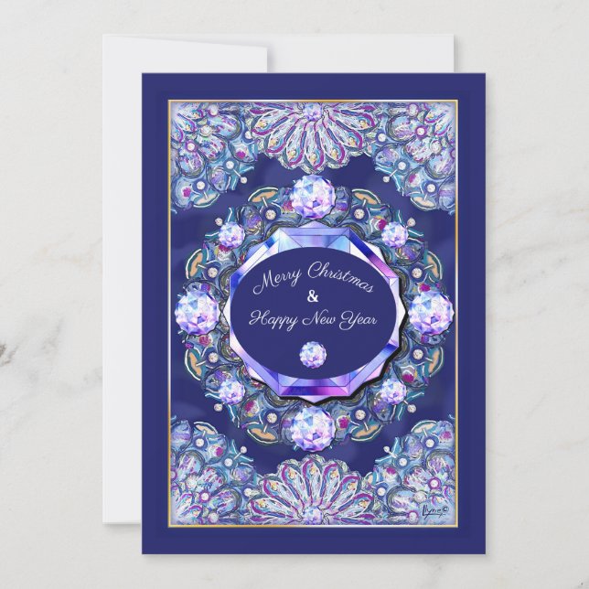 Tarjeta de Navidades Blue Rosace (Anverso)