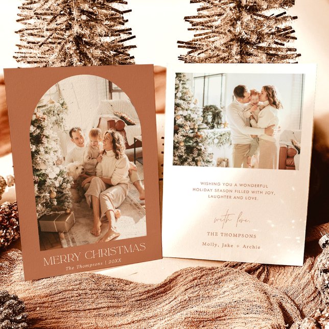 Tarjeta de Navidades Boho Terracotta | Foto modern (Subido por el creador)