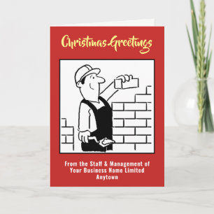 Tarjeta de Navidades Bricklayer y House Builder