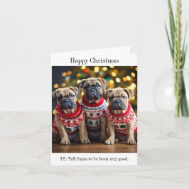 Tarjeta de Navidades Bull Mastiff Puppies