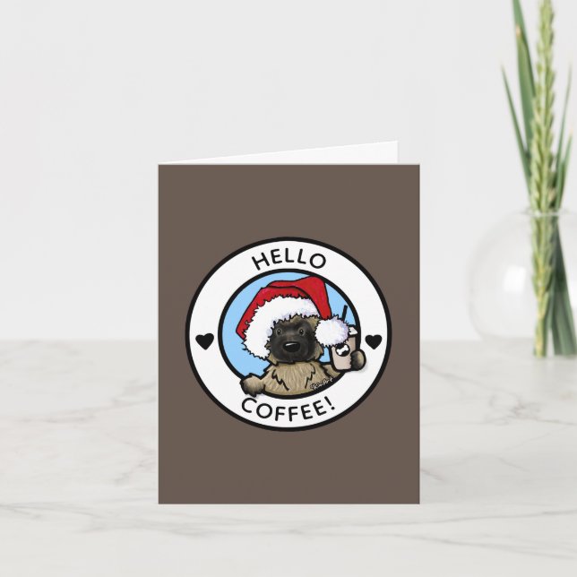 Tarjeta de Navidades Cairn Terrier Coffee Lover (Anverso)