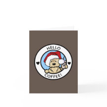 Tarjeta de Navidades Cairn Terrier Coffee Lover
