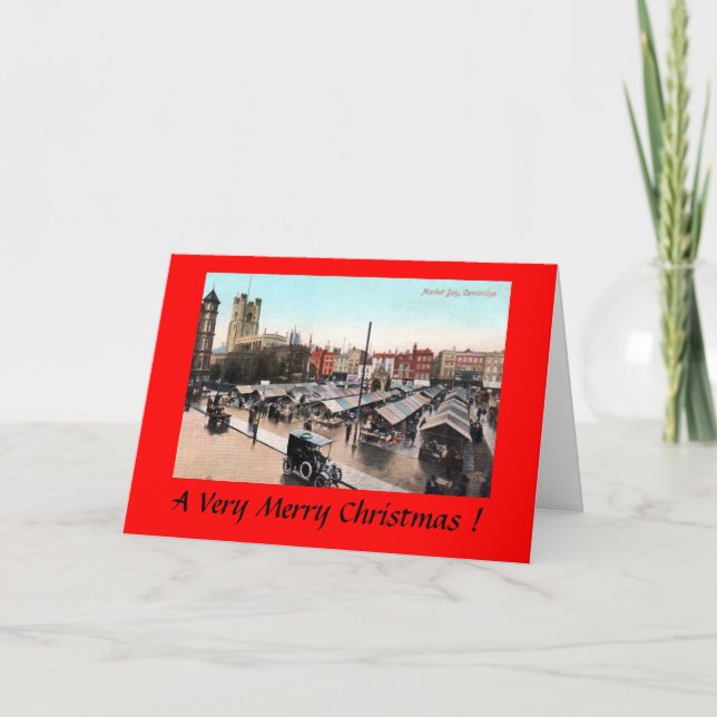 Tarjeta de navidades - Cambridge, Día del Mercado (Anverso)