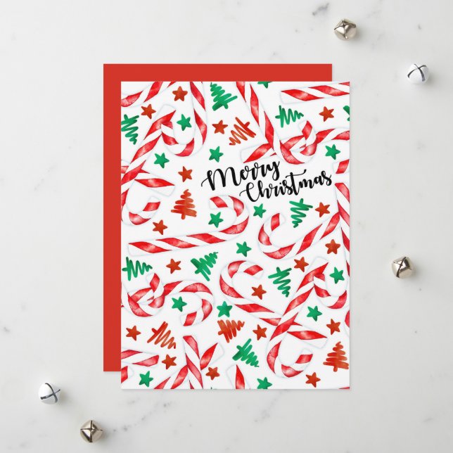Tarjeta de Navidades Candy Cane (Anverso/Reverso In Situ)
