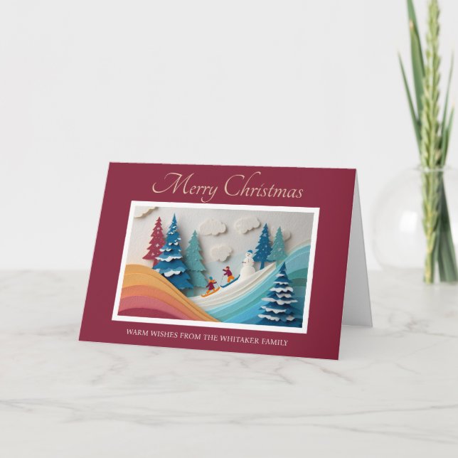 Tarjeta de Navidades caprichosos con diseño de pap (Anverso)