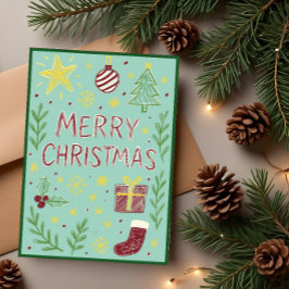 Tarjeta de Navidades caprichosos con Mistletoe