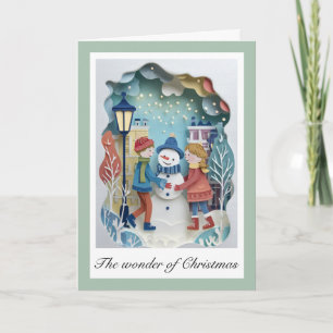 Tarjeta de Navidades caprichosos con recortes de p