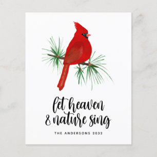 Tarjeta de Navidades cardinales de canto de cielo