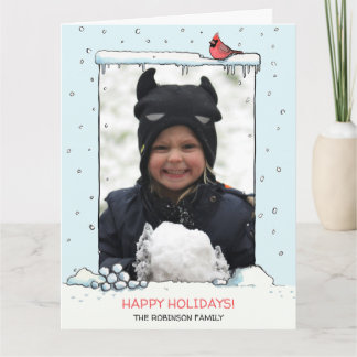 Tarjeta de Navidades cardinales, postal cardinal