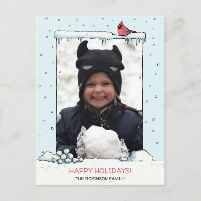 Tarjeta de Navidades cardinales, postal cardinal (Anverso)