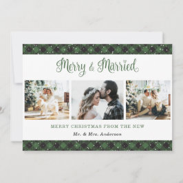 Tarjeta de Navidades casados y mora verde
