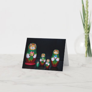 Tarjeta de Navidades Cat Matryoshka