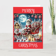 Tarjeta de Navidades Cat Santa Clause