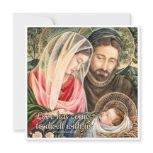 Tarjeta de Navidades Católicos de la Familia Santa