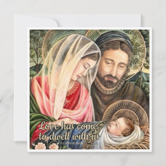 Tarjeta de Navidades Católicos de la Familia Santa