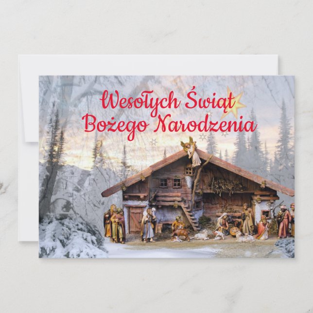 Tarjeta de Navidades católicos de Wesołych świąt e (Anverso)