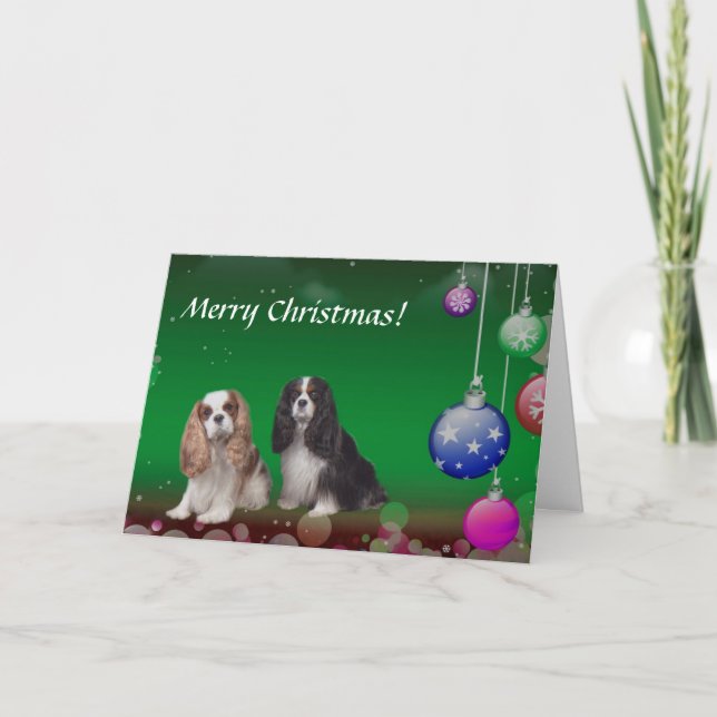 Tarjeta de Navidades Cavalier King Charles Spaniel (Anverso)