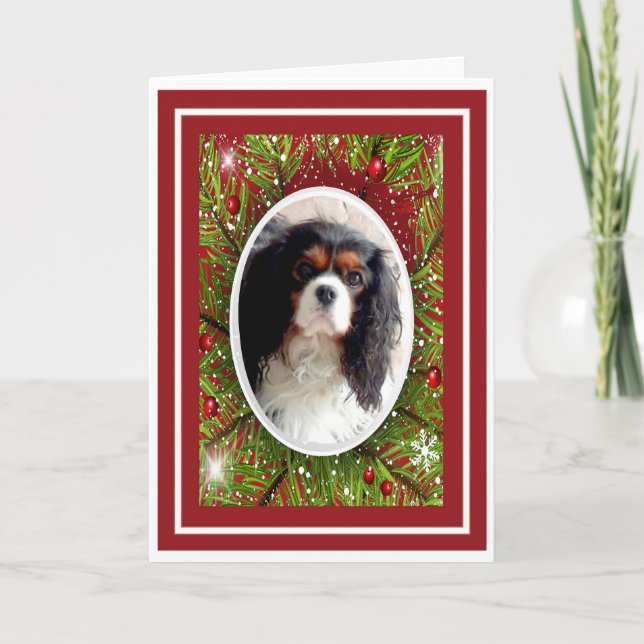 Tarjeta de Navidades Cavalier King Charles Spaniel (Anverso)