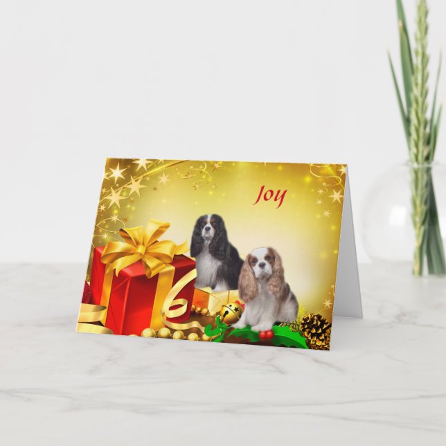 Tarjeta de Navidades Cavalier King Charles Spaniel (Anverso)