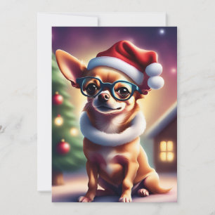Tarjeta de Navidades Chihuahua Santa