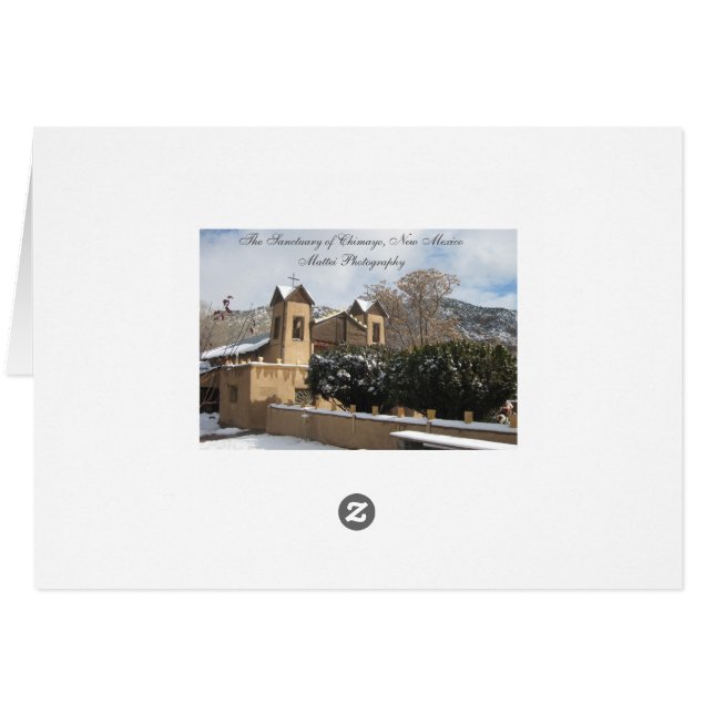 Tarjeta de Navidades Chimayo Nuevo México (Reverso Horizontal)