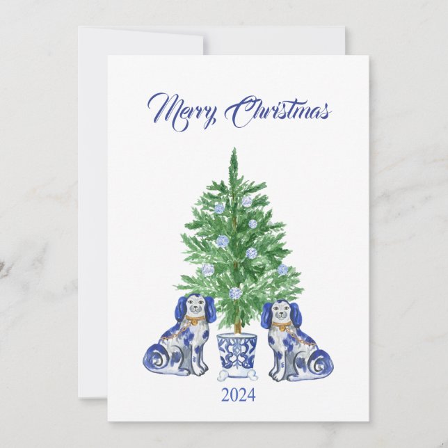 Tarjeta de Navidades Chinoiserie Staffordshire (Anverso)