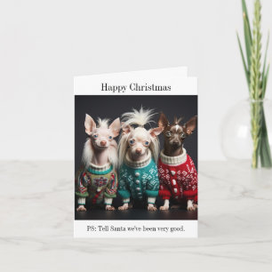 Tarjeta de Navidades chinos de cachorros de perro
