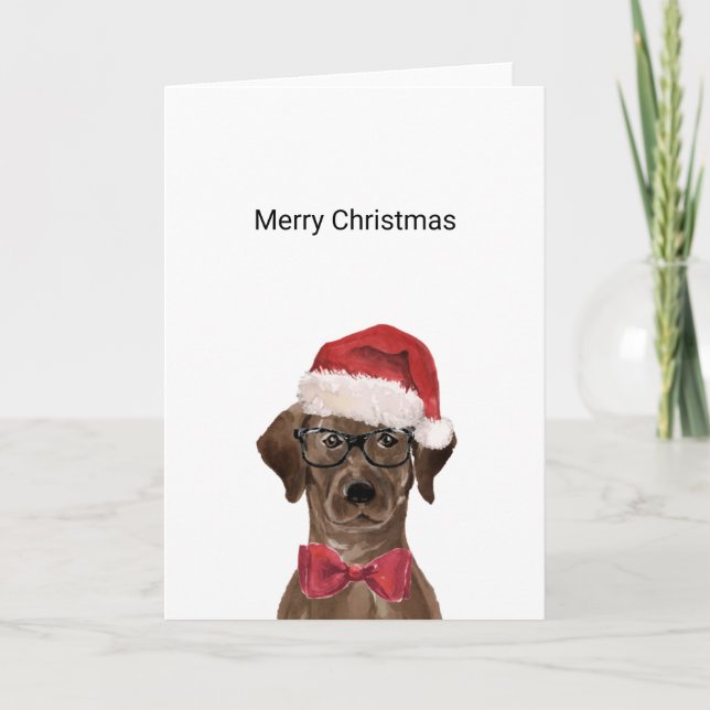 Tarjeta de Navidades Chocolate Labrador (Anverso)