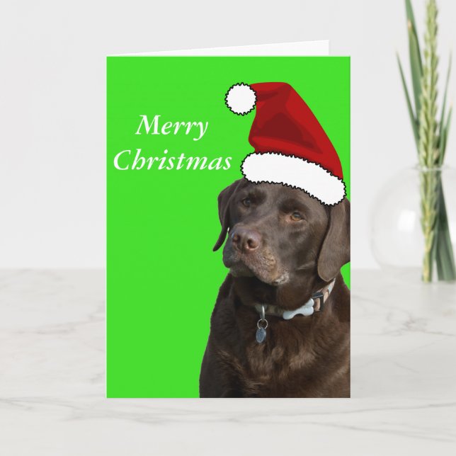 Tarjeta de Navidades Chocolate Labrador (Anverso)