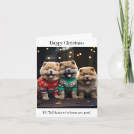 Tarjeta de Navidades Chow Chow Puppies