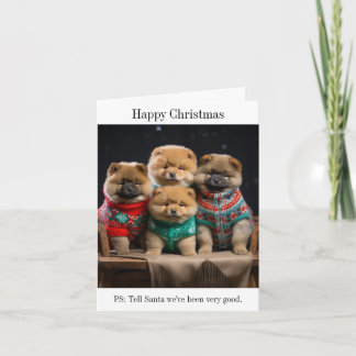 Tarjeta de Navidades Chow Chow Puppies
