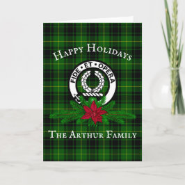 Tarjeta de Navidades Clan Arthur Escudo Badge y Ta