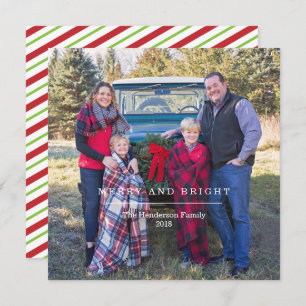 Tarjeta de Navidades clásicos de fotos merry y lum