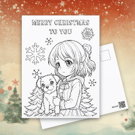 Tarjeta de Navidades Color Me para niños