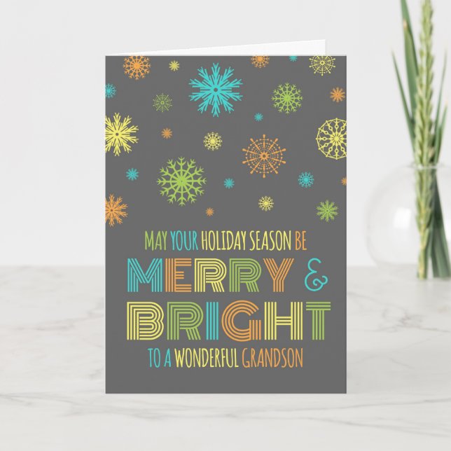 Tarjeta de Navidades coloridos de la abuela Merry  (Anverso)
