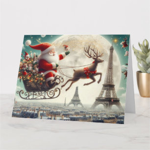 Tarjeta de Navidades coloridos en un entorno paris