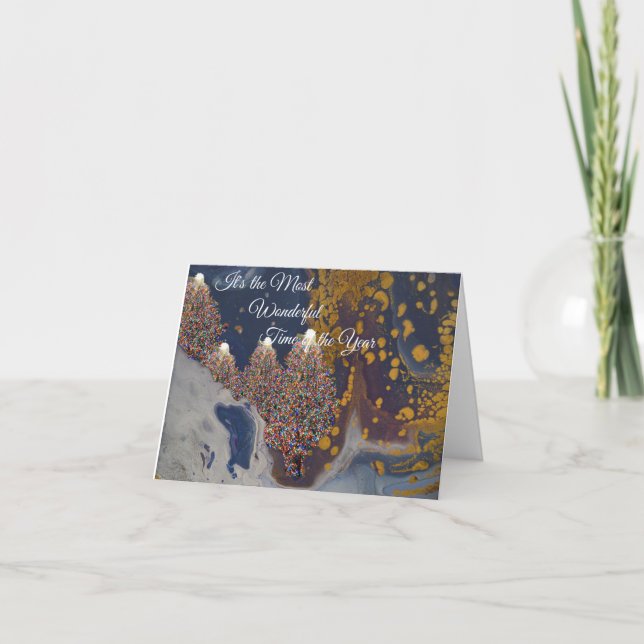 Tarjeta de navidades con árboles de navidad livian (Anverso)