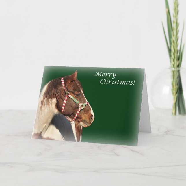 Tarjeta de navidades con caballo (Anverso)
