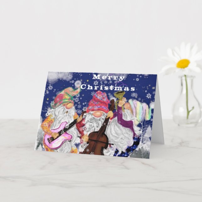 Tarjeta de navidades con canción feliz de banda de (Planta pequeña)
