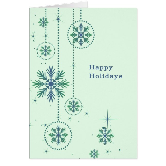 Tarjeta de navidades con copos de nieve grandes (Frente)